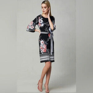 Studio One Women's 3/4 Sleeve Floral Shift Dress Floral Size S $108